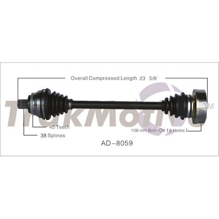 Surtrack Axle Cv Axle Shaft, Ad-8059 AD-8059